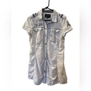 Soccx LTD Women’s Linen Cotton White Shirt Dress Size: Medium